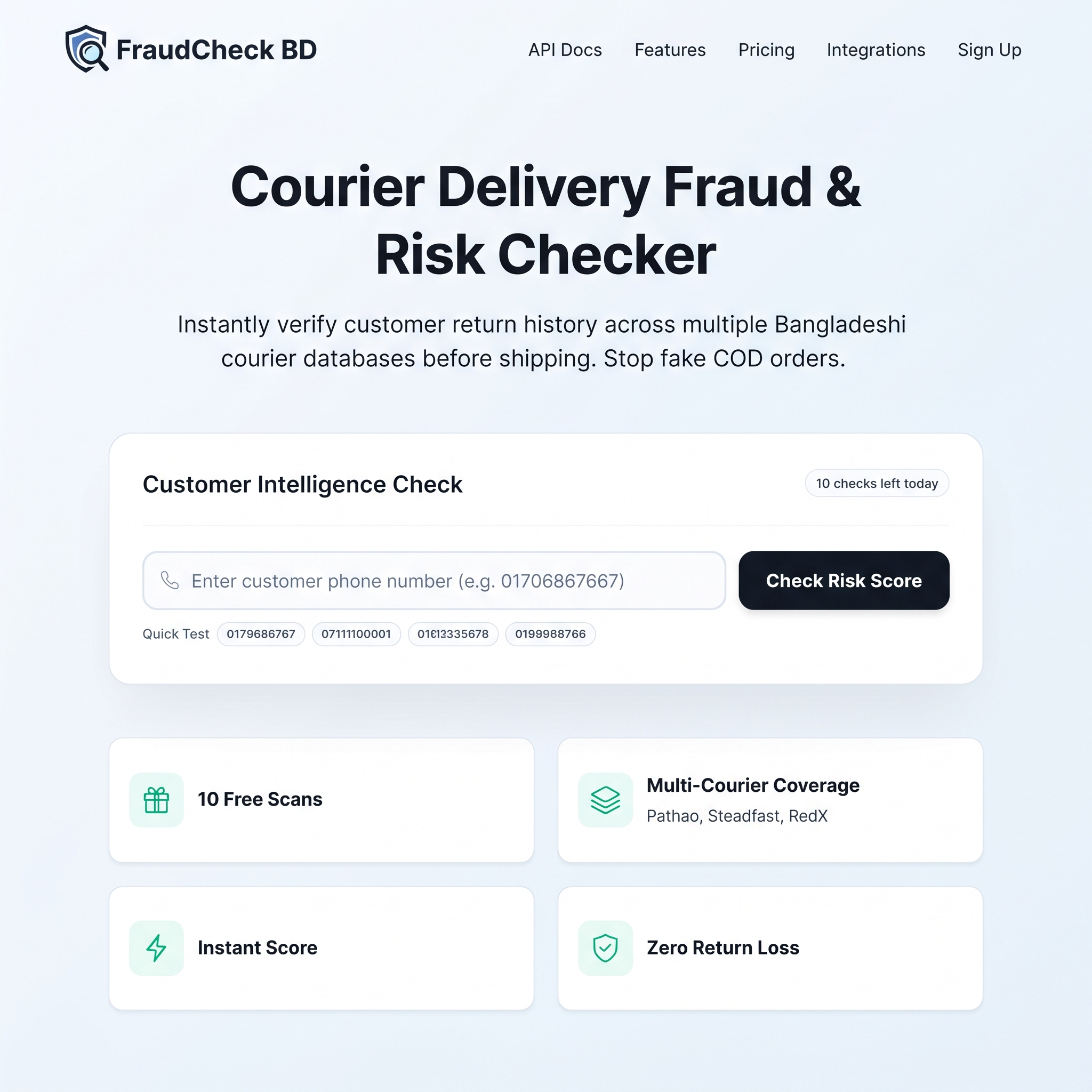 Fraud Checker - Courier Risk & Return Detection